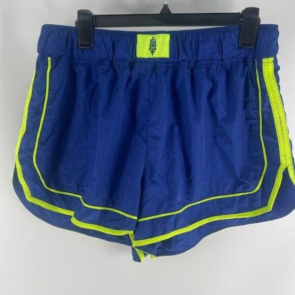 Free People Pants - Free People Movement Athletic Running Shorts Blue/ Neon Green Lined Size XL
